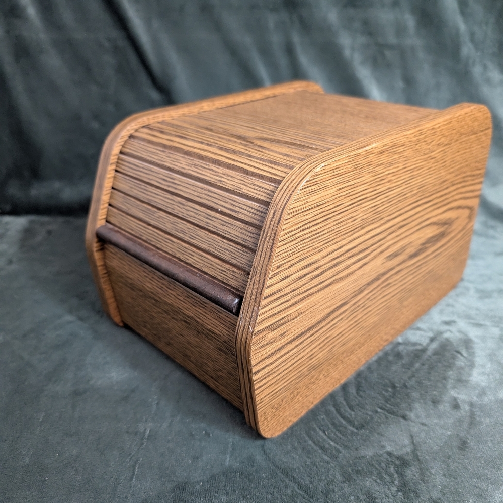 The Byte Box Wide Wood Rolltop CD/Disk Storage MCM Made Mexico